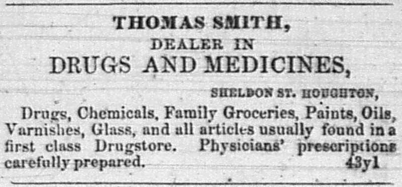 Newspaper ad - <i>The Mining Gazette</i>, 30 Aug 1862